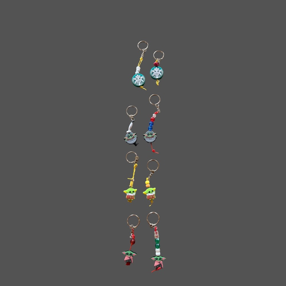 Colorful Beaded Keychains Set
